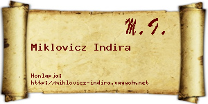 Miklovicz Indira névjegykártya